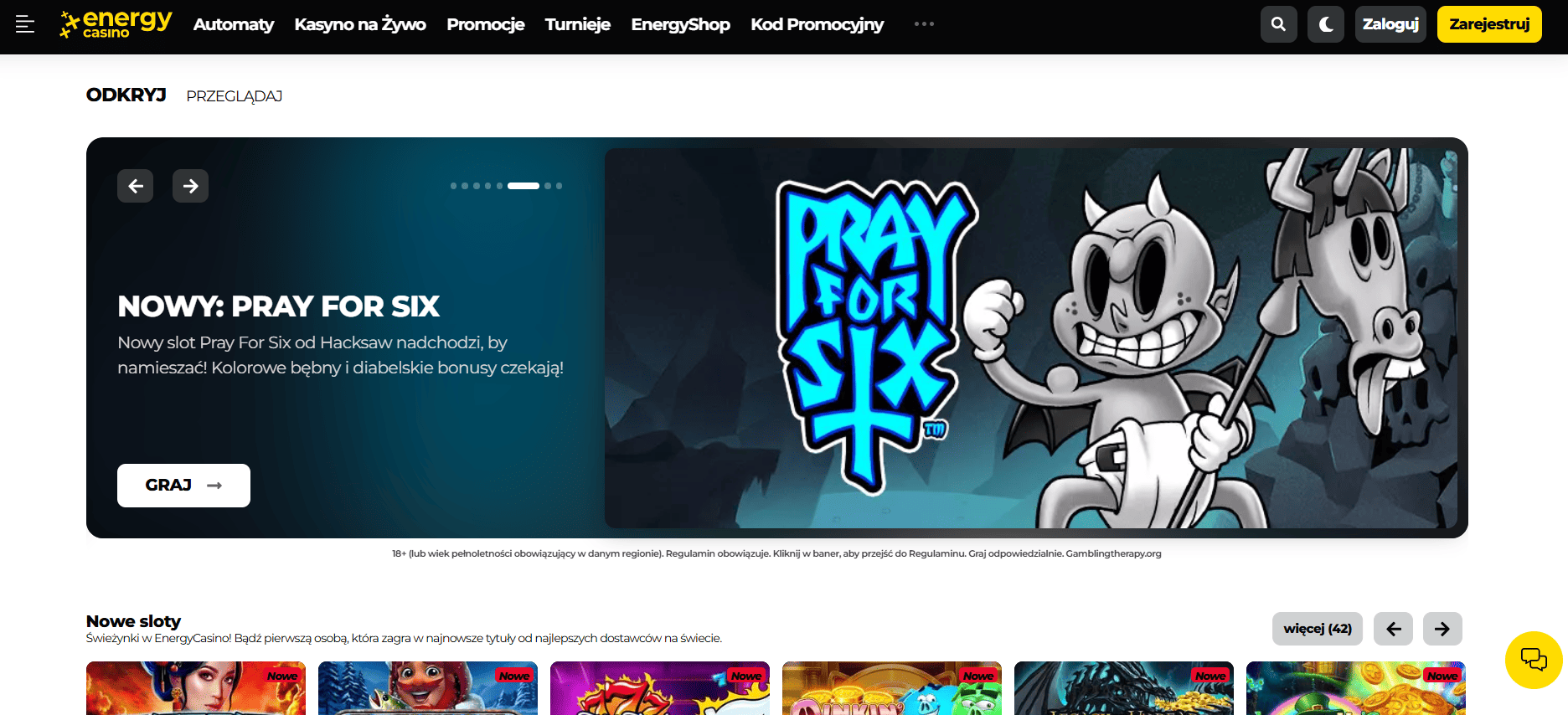 Strona główna Energy Casino na telefonie